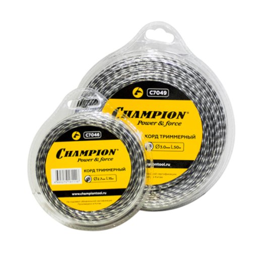Леска для триммера Champion Tri-twist 3 мм × 50 м, витой треугольник