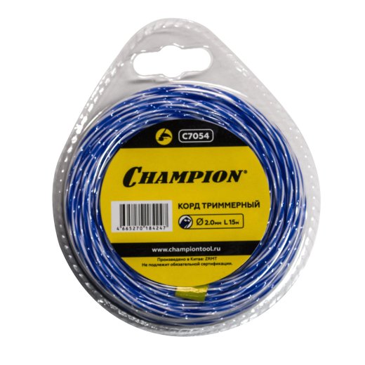 Леска для триммера Champion 2 мм × 15 м, витой квадрат