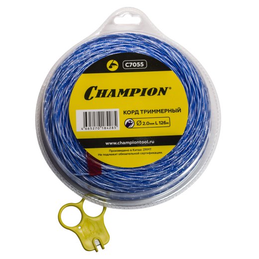 Леска для триммера Champion 2 мм × 126 м, витой квадрат