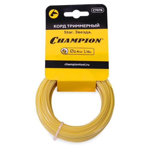 Леска для триммера Champion 2.4 мм × 15 м, сечение звезда