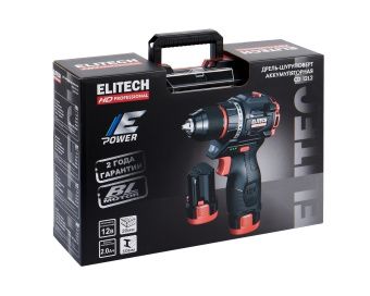 Аккумуляторная дрель-шуруповерт Elitech HD CD 12L2, 2x2.0 Ач (E2201.038.01)
