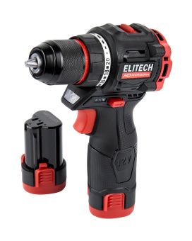 Аккумуляторная дрель-шуруповерт Elitech HD CD 12L2, 2x2.0 Ач (E2201.038.01)