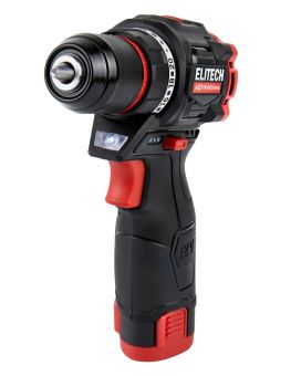 Аккумуляторная дрель-шуруповерт Elitech HD CD 12L2, 2x2.0 Ач (E2201.038.01)